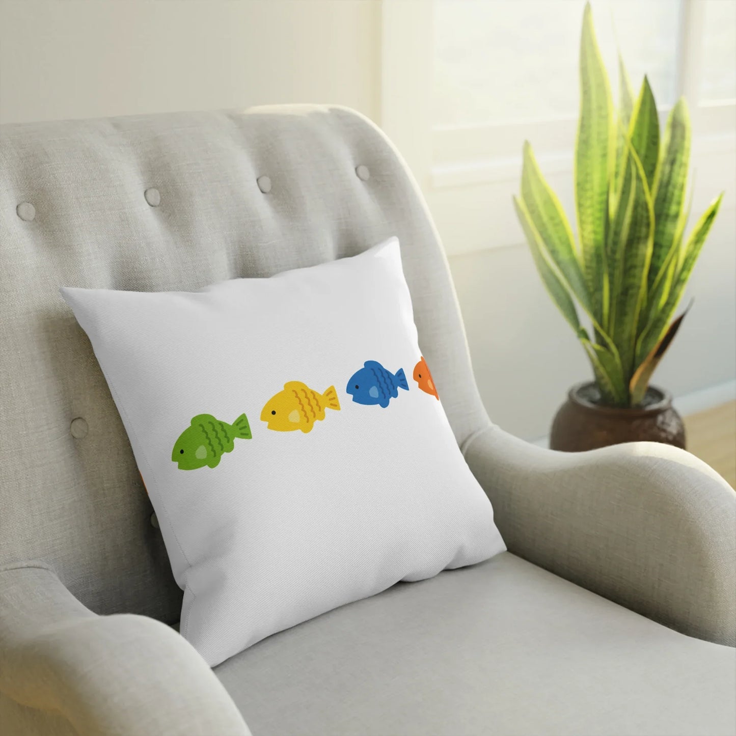 Sommerliches Kissen mit Fischmuster - Dekoratives Kissen für Zuhause - Schönes schenken
