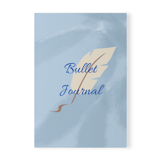 Bullet Journal A5 Softcover Notebook —Blauer Schreibfeder Design