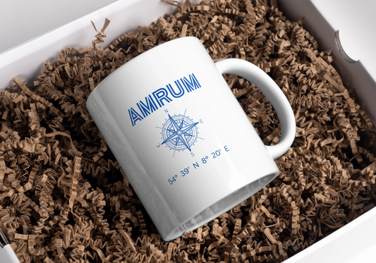 Amrum Tasse mit Inselliebe Motiv – Keramik Becher für Nordsee Fans, Geschenkidee für Urlaub & Heimkehrer - Schönes schenken