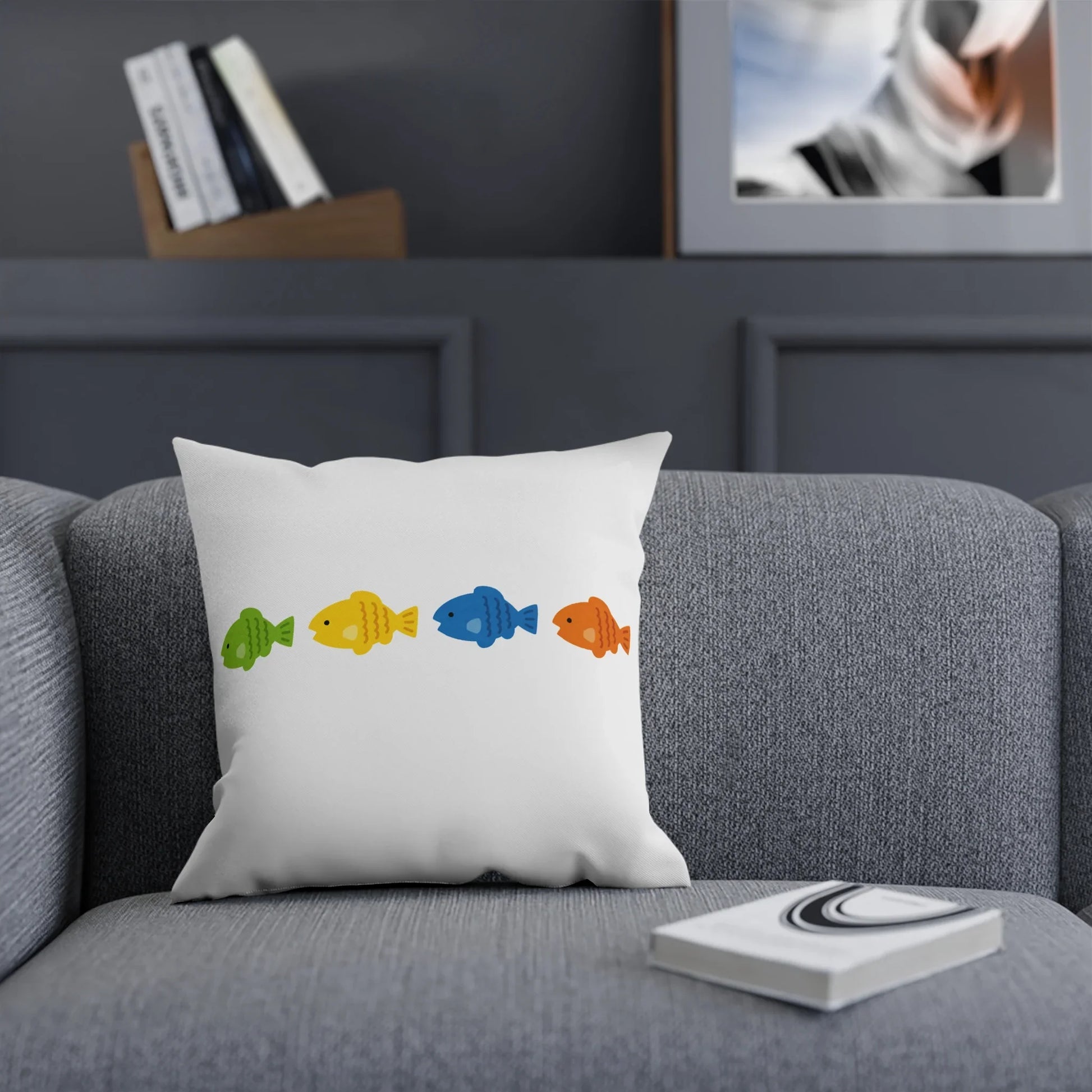 Sommerliches Kissen mit Fischmuster - Dekoratives Kissen für Zuhause - Schönes schenken
