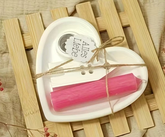 Kerzenhalter im Set in Herzform